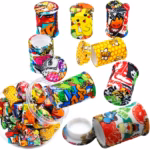 Silicone Stash Container – 11ml Cartoon Graffiti Barrel Jars 30pk