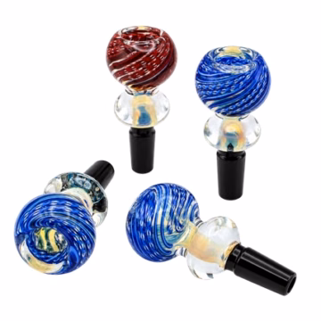 4ct 14mm Silver Fumed Art Double Ball Art Bowl